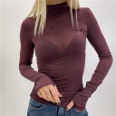 maglia in cashmere collo alto stretch